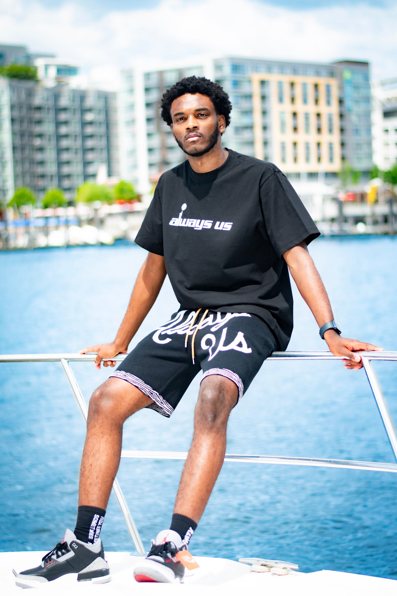 Black Knitted Shorts